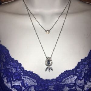 🆕Gorgeous double crystal pendant necklace NWT